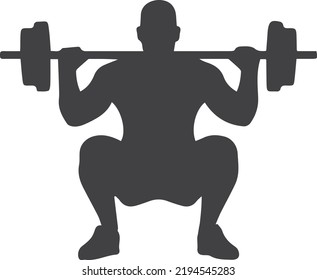 Back Squat GYM EXERCISES workout SILHOUETTE ART