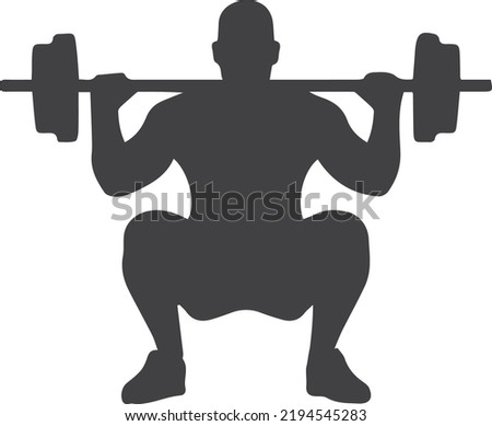 Back Squat GYM EXERCISES workout SILHOUETTE ART