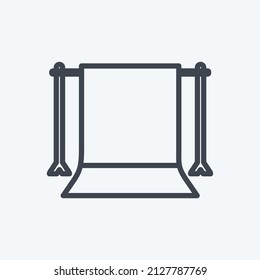 Back Stand Icon in trendy line style isolated on soft blue background