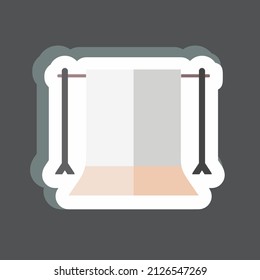 Back Stand Sticker in trendy isolated on black background