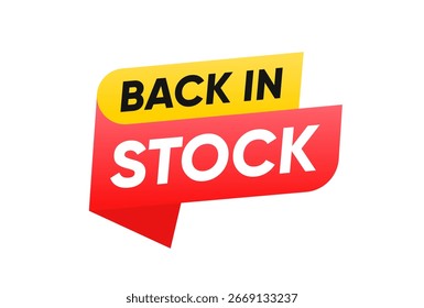 Volver En Stock Diseño De Vector De Etiqueta De Anuncio