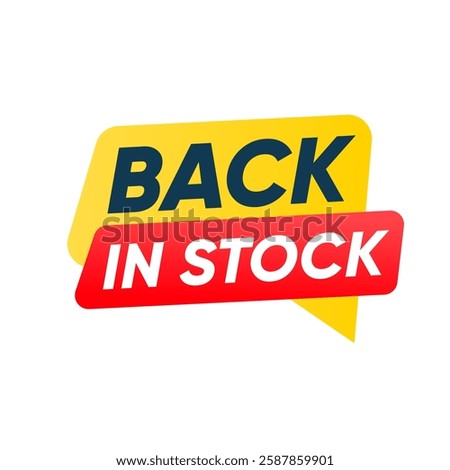 Back In Stock Banner Label Vector Design