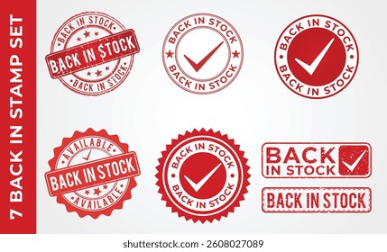 Back in Stock Grunge Stamp Set - Vintage Rubber Stamp Collection