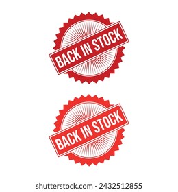 Back In Stock Rubber stamp Design vector, illustration