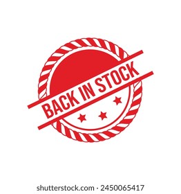 Zurück auf Lager Gummi Stempel Design. VEKTORILLUSTRATION.
