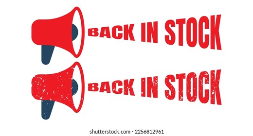 Back in stock Rubber Stamp. Red Back in stock Rubber Grunge Stamp Seal Vector Illustration - Vector