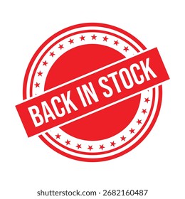 Volver en stock Sello de goma. Rojo Volver en stock Ilustración vectorial de sello de goma Grunge - Vector