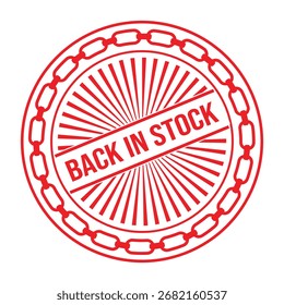Back in stock Rubber Stamp. Red Back in stock Rubber Grunge Stamp Seal Vector Illustration - Vector