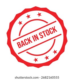 Back in stock Rubber Stamp. Red Back in stock Rubber Grunge Stamp Seal Vector Illustration - Vector