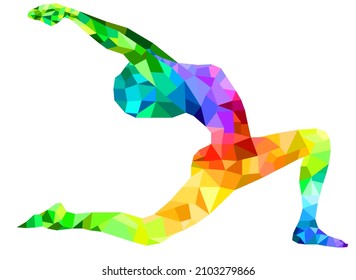 El estiramiento trasero representa un símbolo aislado. Estilo de vida saludable, yoga y concepto deportivo. Para logos y banners. Ilustración vectorial.