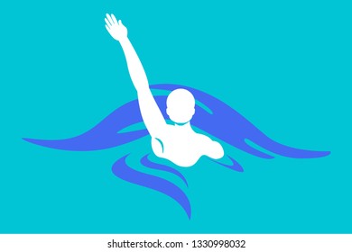 back stroke swimming illustration