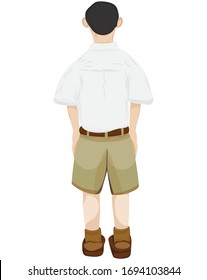 back of student boy vector design