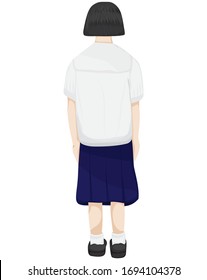 back of student girl vector design