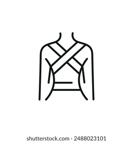 Back support corset icon. Simple back support corset icon for social media, app, and web design. Vector illustration.