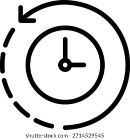 Vector de ilustración de icono de línea de tiempo atrás