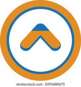 Back to Top Flat Two Colors Vector Icon Design