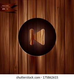 Back track web icon.Media player.