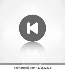 Back track web icon.Media player.