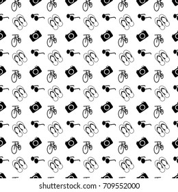 Back Travel equipment vector seamless pattern art