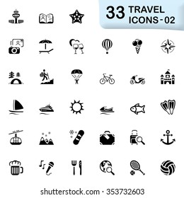 Back travel and vacation icons