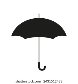 Back umbrella shadow icon. Vector illustration. Isolated on white background.