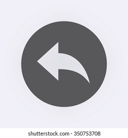 Back or undo icon in circle . Arrow icon . Vector illustration