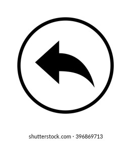 Back or undo icon in circle . Vector illustration