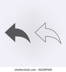 Back Or Undo Outline Icon . Arrow Icon . Vector Illustration