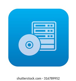 Back up,Database,network server icon on blue background,clean vector
