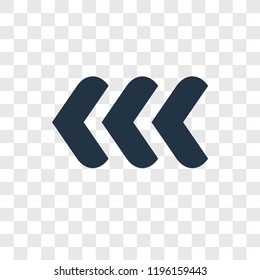 Back vector icon isolated on transparent background, Back transparency logo concept