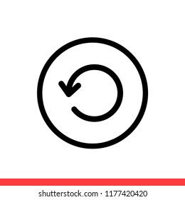 Back vector icon, undo symbol. Simple, flat design for web or mobile app