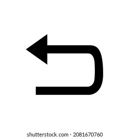 Back Vector Icon. Undo icon in trendy flat style. Undo icon image, Undo icon illustration isolated on white background