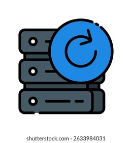 Back Up Vector for Website Safety and Data Security. Cloud-based restore system concept, modern digital backup illustration