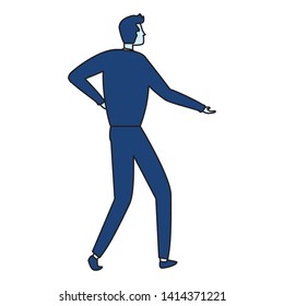 back view business man on white background vector illustration
