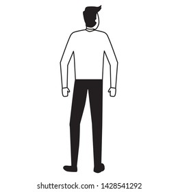 back view business man on white background vector illustration