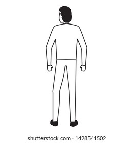 back view business man on white background vector illustration