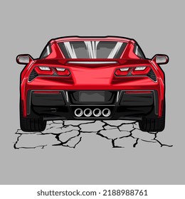 Back view car vector illustration for conceptual design