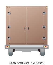 Back view of Container cargo pickup truck