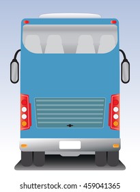 Back view of Double deck touring Coach bus