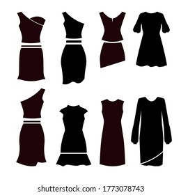 Back view of dresses isolated on white background.