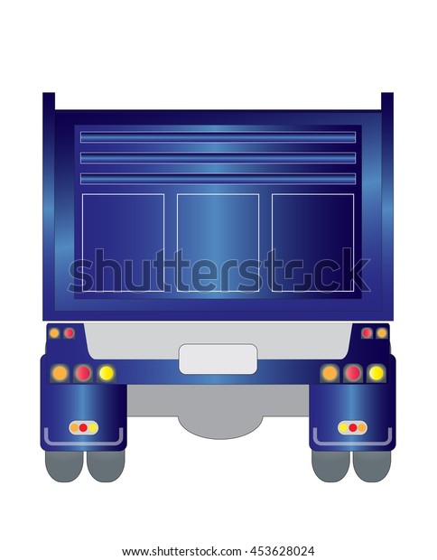 Back view of Dump \
truck