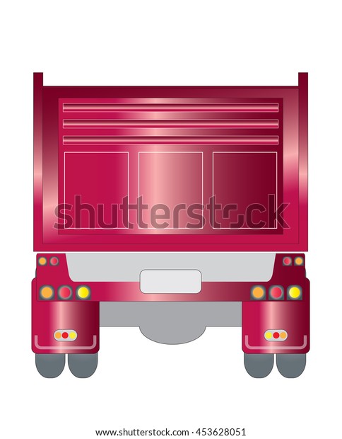 Back view of Dump \
truck