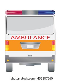 Back view of Emergency van car