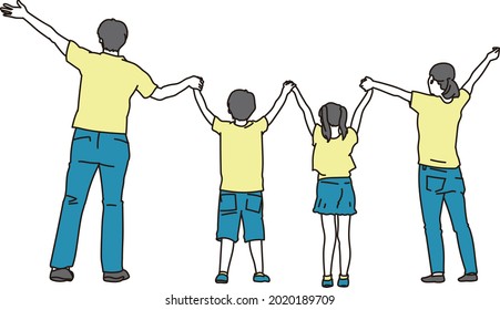 手をつなぐ親子 日本人 のイラスト素材 画像 ベクター画像 Shutterstock
