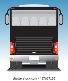 Back view of  Modern touring Coach intercity bus