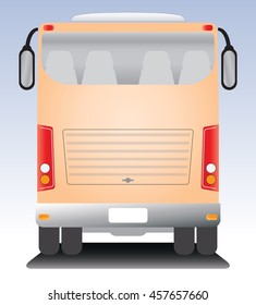 Back view of  Modern touring Coach  bus