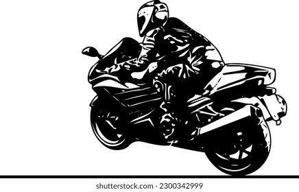 "Rückansicht des Motorradfahrers Silhouette"
"Motorrad-Silhouette in der Rückansicht"
"Biker Silhouette Reiten in die Ferne"