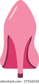 Vista traseira da ilustração vetorial de sapatos de salto alto rosa mostrando design de salto elegante isolado no fundo branco