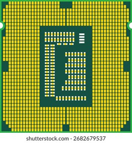 Back View Processor Flat Illustration. Clean Icon Design Element on Isolated White Background