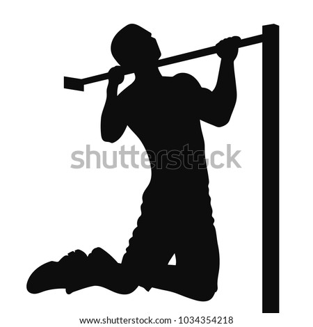 Similar – Image, Stock Photo Muscular man doing chin-ups